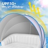 Floating Island with Canopy, Heavy Duty Inflatable Water Lounger Raft