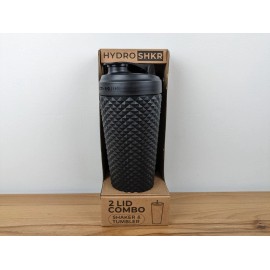HYDRO SHKR 2-Lid Combo Shaker & Tumbler BRAND NEW Black