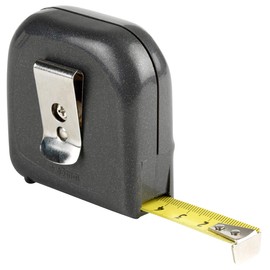 SOLA UNI-MATIC - Tape Measure 3 m / 16 mm - Pocket Tape Measure with Belt Clip - Steel Tape Painted Yellow with mm Scale - Accuracy Class II - Roll Meter with Movable End Hook - Length 3 m/16 mm
