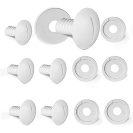 Tiardey Plastic Wheel Screws for Polaris Pool Cleaner 180/280 with Extra 6 pcs Washers Pool Cleaner Replacement Parts C55 C-55, White