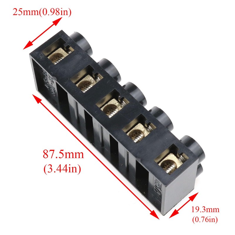 Meuey Lyot 500V 60A 5 Position Double Row Screw Terminal