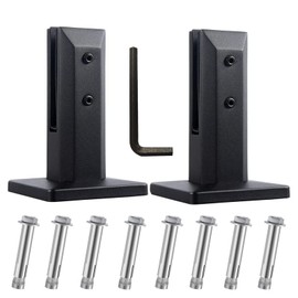 SHENGDING 304 Stainless Steel Frosted Black Glass Clamp for Stair Railing Post, Fence Railing Post, Square Pool Fence Floor Panel Heavy Duty Glass Bracket, 2 Pieces