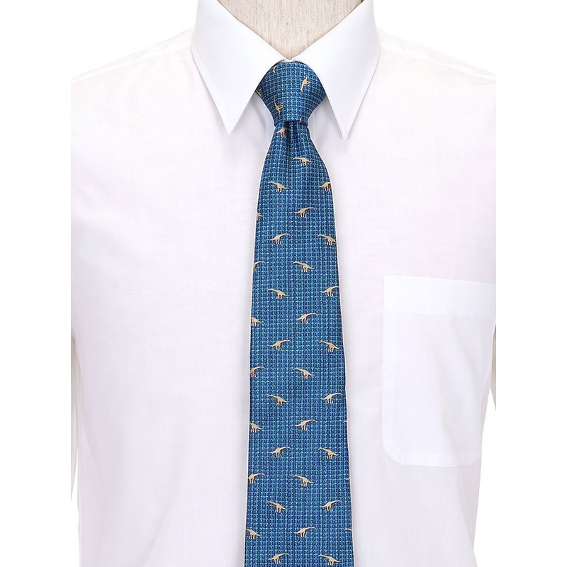 [COLORATA] Carolata Dinosaur Ancient Biological Pattern Necktie (100% Silk /