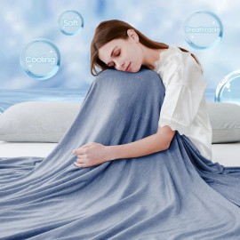 LUXEAR Cooling Blanket for Hot Sleepers Night Sweats Queen Size Cool Summer B...