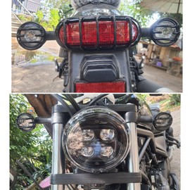 WOOGA Headlight Tail Light Turn Signal Guard Cover Headlamp Grill Cover Compatible for Ho&nda Rebel CMX 250/CMX300/CMX 500 Accessories 2021 2022 2023 2024 2024 (5 PCS-Gloss Black)