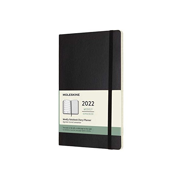 Moleskine Classic 12 Month 2022 Weekly Planner, Soft Cover, Large