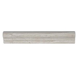 Simple Tile - 5 Pieces Genuine Marble Chair Rail Mounding for Kitchen Backsplash, Bathroom Shower Wall etc., 12"X2"X1", Polished (Set of 5 Pieces, WOMT1CHA - White Oak)