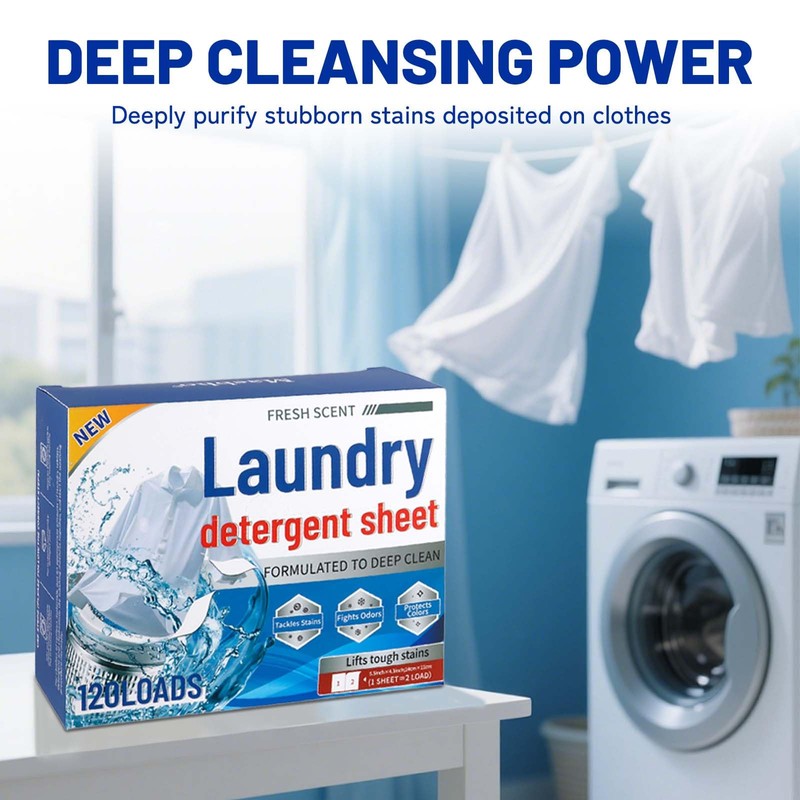 120PCS Luxury Laundry Detergent Sheets - Deep Clean Stain Fighting