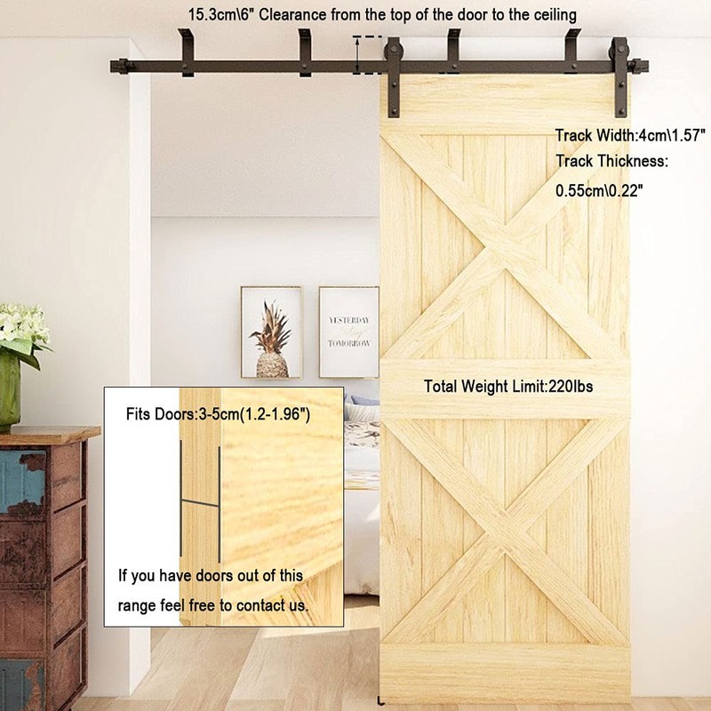TSMST 10FT Ceiling Mount Sliding Barn Door Hardware Closet Track