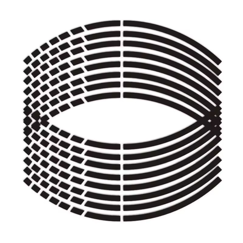 32-Piece Reflective PVC Motorcycle Wheel Rim Stripe Decal Set for