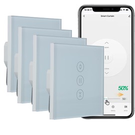 Nicoone Smart WiFi Roller Shutter Switch, Roller Shutter Timer, Voice Control, Roller Shutter Switch Compatible with Echo Alexa/Google, Curtain Blind Switch for Roller Shutters, Pack of 4