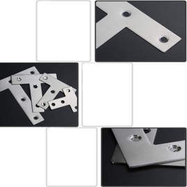 T Shaped Repair Plate, Tiberham 80 x 80 mm Stainless Steel Corner Brackets Angle Braces, Heavy Duty Flat Mending Plate Joining Connector Fixing Bracket Support (Pack of 10)