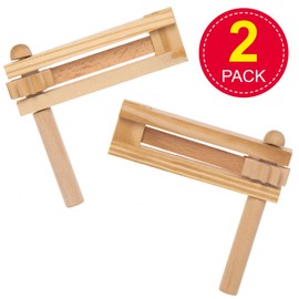 Baker Ross AT848 Wooden Football Rattles - Pack of 2, For Kids Arts and Crafts Projects