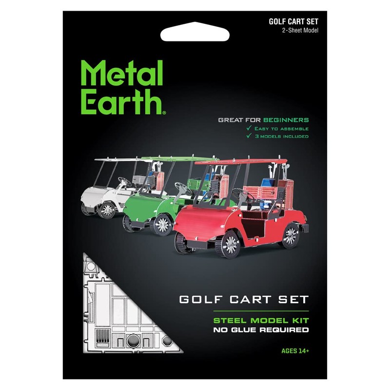 Metal Earth MMS108 502451 Golf Cart Set Construction Toy