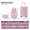 LARVENDER Expandable Carry On 3 Piece Luggage Set with Backpack