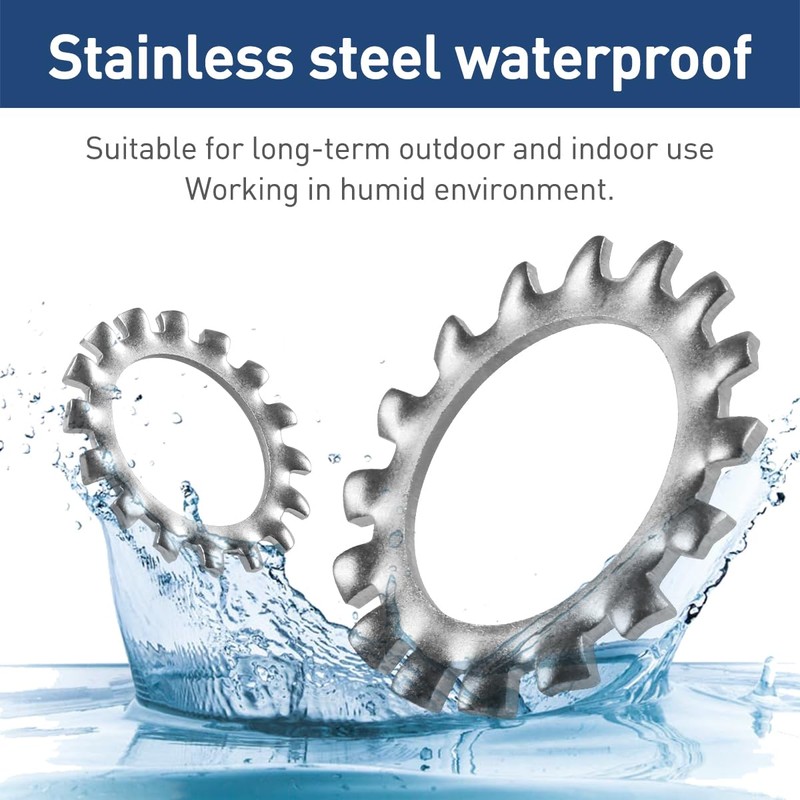BOUMVID Pack of 100 M5 Tooth Washers Locking Washers, Serrated