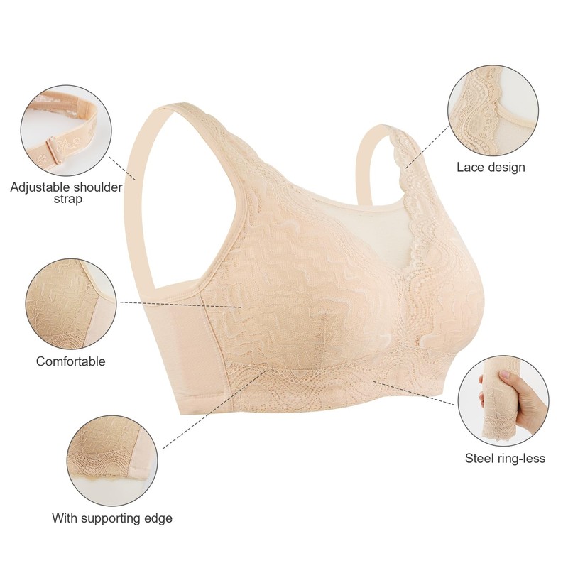 Lervanla Mastectomy Bras with Pockets Non Wired Post Up Bras