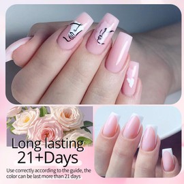 Gel Nails Kit | Clear White Pink Builder Nail Gel Kit - Long Lasting Professional Builder Set Accessories Art Sculpting for Home Beginners Women Girl