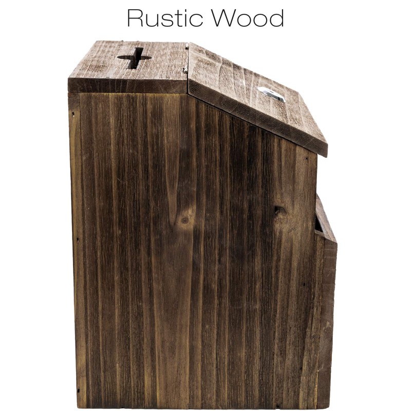 Excello Global Products Rustic Suggestion Box with Lock: Wooden Ballot