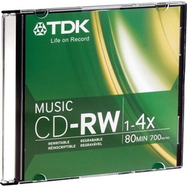 TDK cdrw80twn 80-Minute Música CD-rewritable (Single, Jewel)