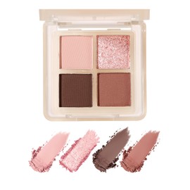 Erindeアイシャドウ、アイシャドウパレット、04#スイートティーローズ、マット&パール、防水、絶妙粉末、高発色、長時間持続、毎日使えるアイシャドウパレット、スーパーキラキラ ネット人気、ミニ持ちやすい、色落ちにくい