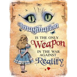 Sawfish® Alice in Wonderland The Cheshire Cat Metal Sign Retro Metal Tin Wall Art