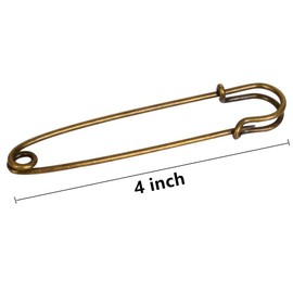 E-SideStep Pack of 20 Large Safety Pins, 4inch Heavy Duty Blanket Pins Bulk Steel Spring Lock Pins Fasteners for Blankets Crafts Skirts Kilts Brooch Making(Bronze)