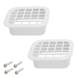 VYH 3" x 4" rain Gutter downspout Drop Outlet with Filter, for K Style Rain Gutter Downspout Drop Outlet (White,2 Pack)