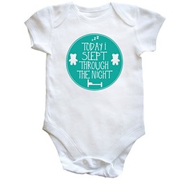Hippowarehouse Today I slept through the night baby vest bodysuit (short sleeve) boys girls