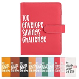100 Envelope Challenge Binder, Easy and Fun Way to Save $5,050, Budget Binder Savings Challenge Budget Book Binder with Cash Envelopes for Budgeting Planner & Saving Money (Red)