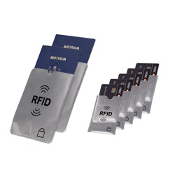 7X RFID Blocking Sleeves Secure Passport Credit Card ID Protector Anti Theft Scan Safe Holder Blocker Identity Prevention Aluminum Foil Slim Silver (89030A1)