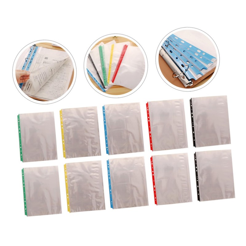 Operitacx 100pcs Sheet Data Protection Film Page Protector Colored Binder