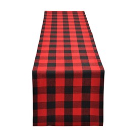 Yourtablecloth Buffalo Plaid Checkered Table Runner Trendy & Modern Plaid Design 100% Cotton Tablerunner Elegant Décor for Indoor&Outdoor Events 14 x 108 Red and Black