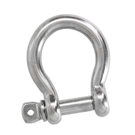 HEAVYTOOL Shackle Curved 6 mm Stainless Steel V4A AISI 316 (Pack of 2) Shackle U Shackle Omega Shackle D Shackle Round Shackle