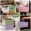 Vivikivi Collapsible Storage Crate, Foldable Plastic Basket with Lid and