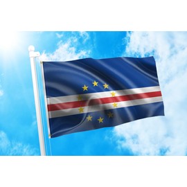 DMSE Cape Verde The Republic Of Cape Verde National Flag 2X3 Ft Foot 100% Polyester 100D Flag UV Resistant (2' X 3' Foot)