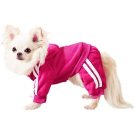 MeowWow Small Dog Outfits - Puppy Jumpsuit & Dog Hoodies, Striped Cotton Sweatshirt XS-S-M-L