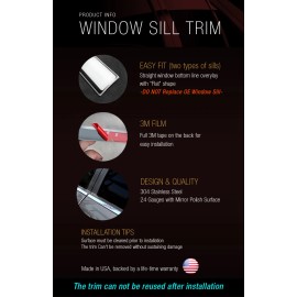TYGER Fits 02-09 Chevy Trailblazer EXT 8PC Stainless Steel Window Sill Overlay