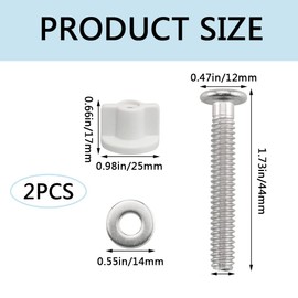 Toilet Seat Hinge Screw Anti Slip Toilet Lid Nut Screw Rustproof Toilet Seat Bolt for Toilet Covers