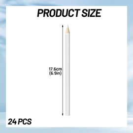 Musiook 24 Pack White Pencils,Tailors Chalk Pencil Set, Fabric Chalk, Dressmaking, Quilting, and Sewing – Ideal White Pencil Markers for Fabric and Drawing Use