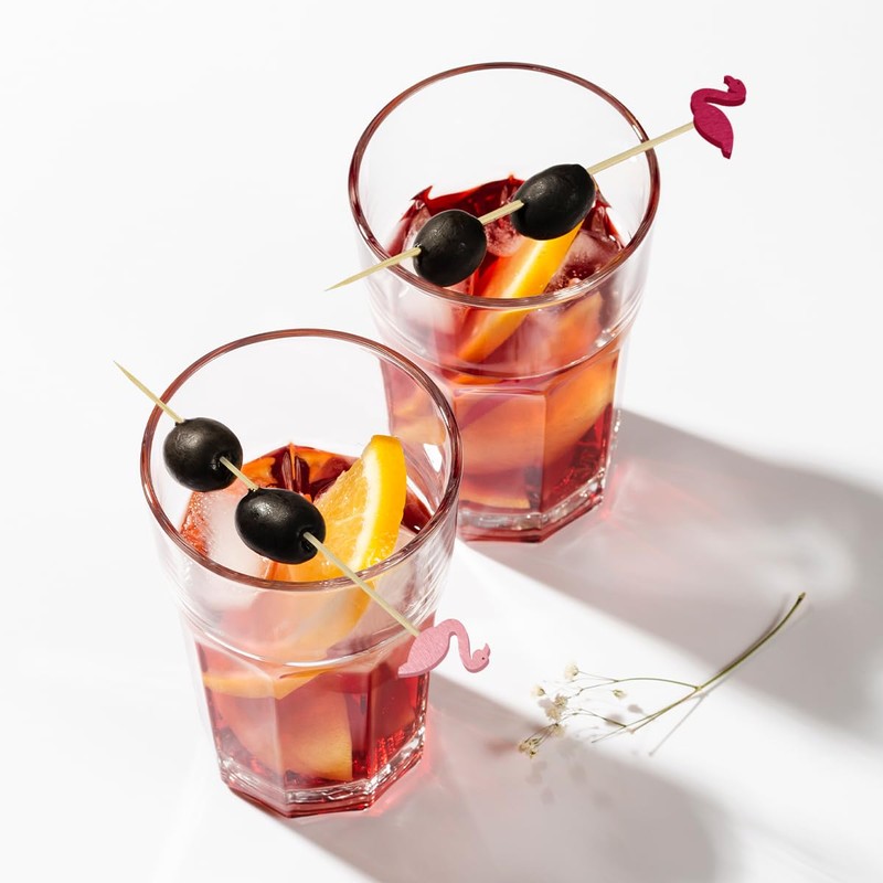 NILLOS Cocktail Bamboo, 100 PCS Flamingo Design Decorative Cocktail Appetizer