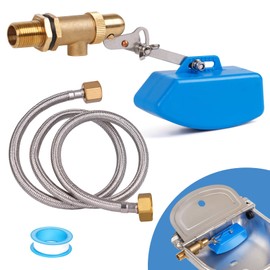 1/2 Inch Brass Float Valve for Water Tank with Hose Auto Shut Off Pool Fill Valve Automatic Fill Float Ball Valve for Stock Fountains Livestock Waterer Troughs (1/2 Inch Float Valve, 1)