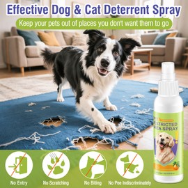 Cat Deterrent Spray for Peeing - Effective Dog Deterrent Spray Urine & Pee Corrector for Furniture, Yard, Shoes, Indoor and Outdoor Training Spray, Non Stain & Safe Ingredients for Pets 4oz(120 ml)