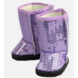 American Fashion WORLD Boots, Sassy Sparking Sequin Boots, "Lavender" for American Girl Dolls