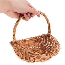 Toddmomy Rattan Flower Basket, Wicker Fruit Basket Rattan Shopping Basket Picnic Basket Garden Basket for Garden Decoration