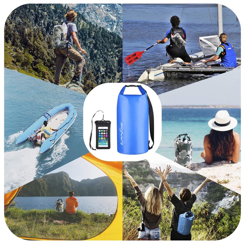 OMGear Waterproof Dry Bag Backpack Waterproof Phone Pouch 40L/30L/20L/10L/5L Floating