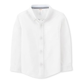 Gymboree,and Toddler Long Sleeve Button Up Dress Shirts,Cloud White,3T