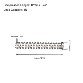 MACHSWON Compression Spring for Tools and Equipment Hand Tools Automotive Furnitures Replacement Parts Compressed Spring 0.5mm Wire Dia, 3mm OD, 20mm Free Length, 4N Load Capacity 10pcs