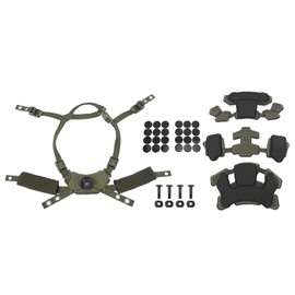 Sunicon Combat Helmet Padding Kit, Tactical Helmet Padding Kit, Tactical Helmet Dial Suspension System Chin Strap with Bolts and Screws for Scooters, Skateboards(Army Green Sponge)