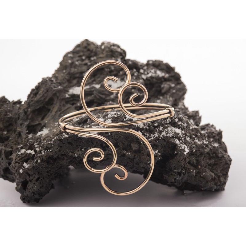 Windalf Linya Upper Bangle Double Spiral Celtic Jewellery High-Quality Bronze,